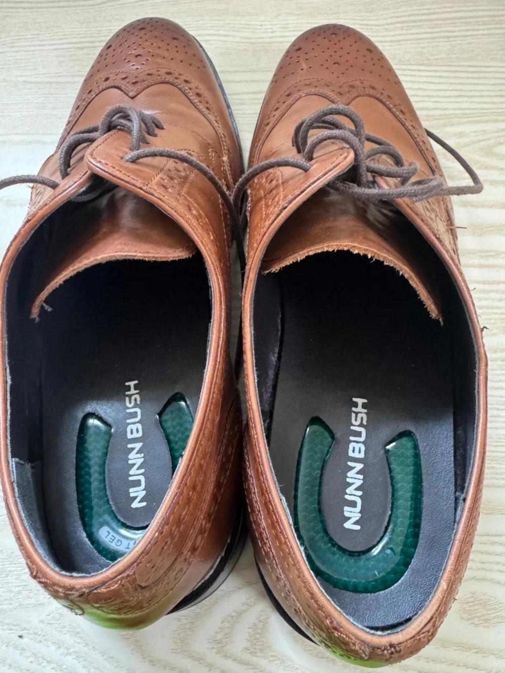Nunn Bush Oxford Dress Shoes Brown Leather Cap Toe Men's Size 11 M